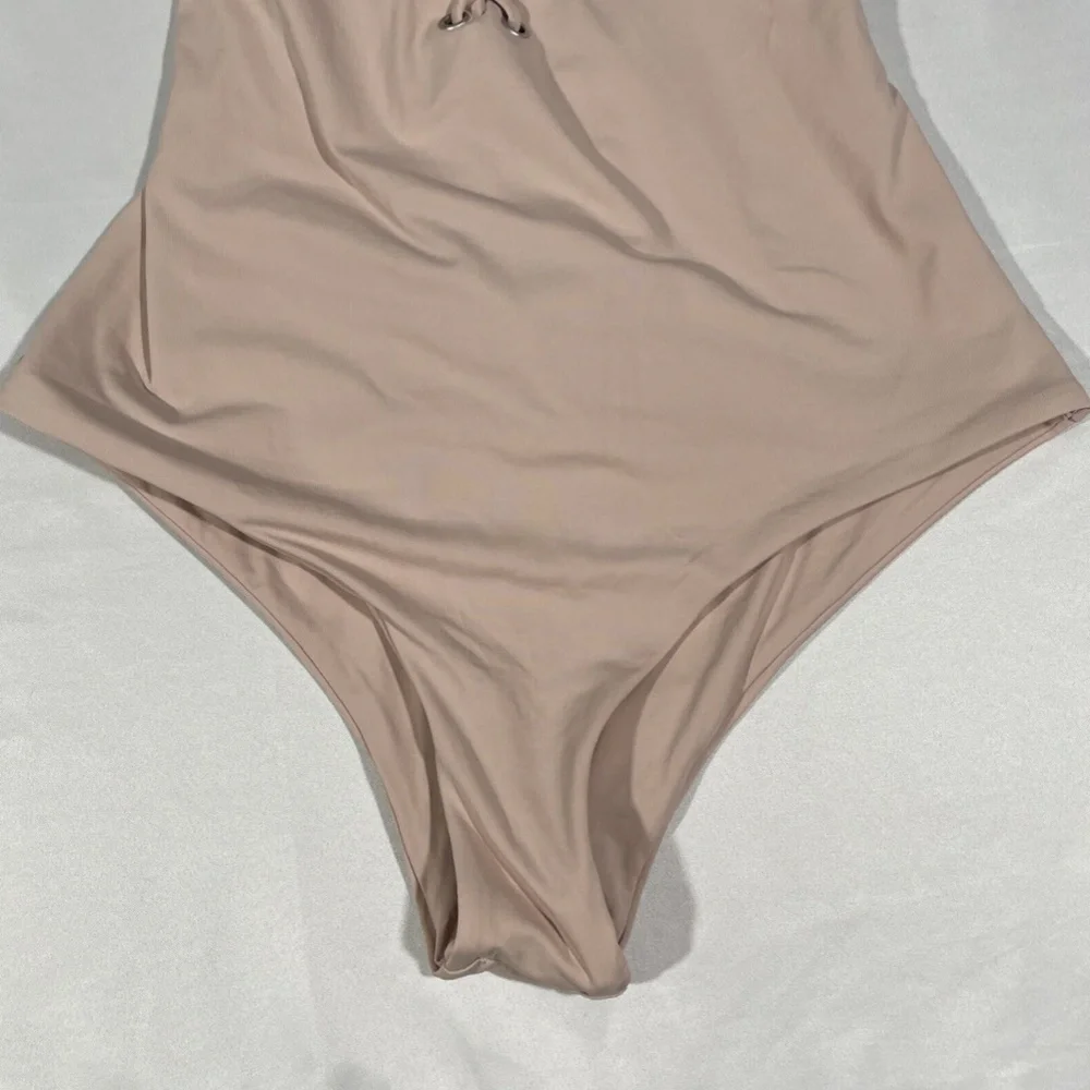NWT TAVIK [ Small ] Monahan Lace Up One Piece Swimsuit in‎ Seashell